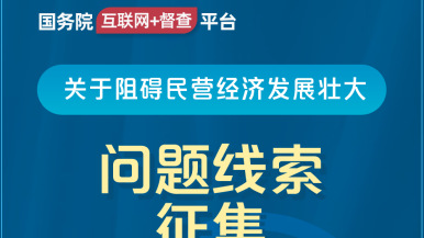 美女肏穴视频网站免费观看入口国务院“互联网+督查”平台公开征集阻碍民营经济发展壮大问题线索